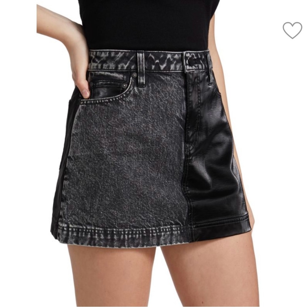 ALICE + OLIVIA Austin Vegan Leather Mini Skirt